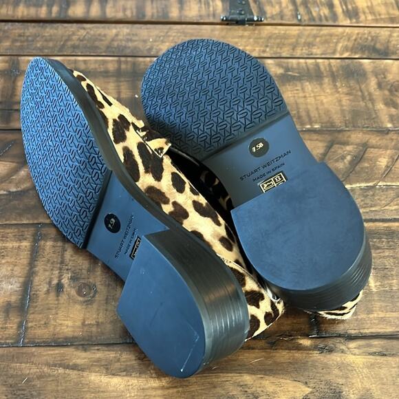Stuart Weitzman Palmer Bold Penny Loafer Calf Hair Leopard Print NEW Size 7.5 - Picture 11 of 13